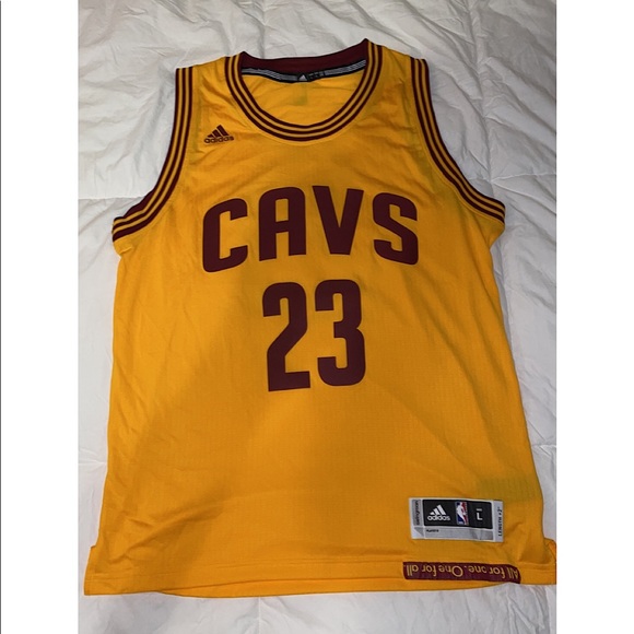 Adidas NBA Lebron James #23 Cleveland Cavs Cavaliers Jersey Swingman Yellow (L) - Picture 1 of 3